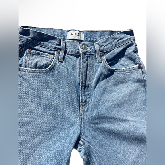AGOLDE Cherie High Rise Straight Jeans in Merit Size 24 Distressed Hem Denim - Picture 10 of 16